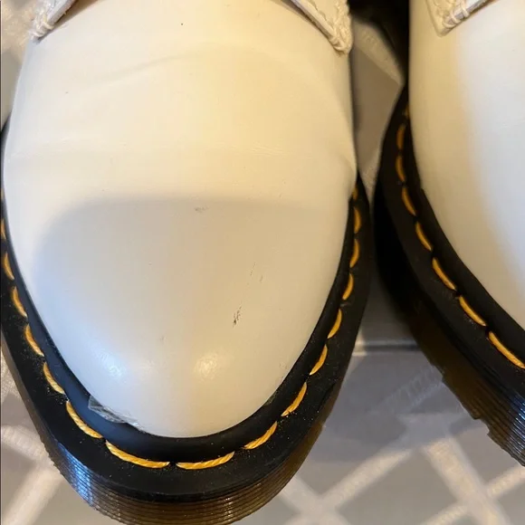 Dr. Martens Off-White Leather Combat Boots - Picture 6 of 8